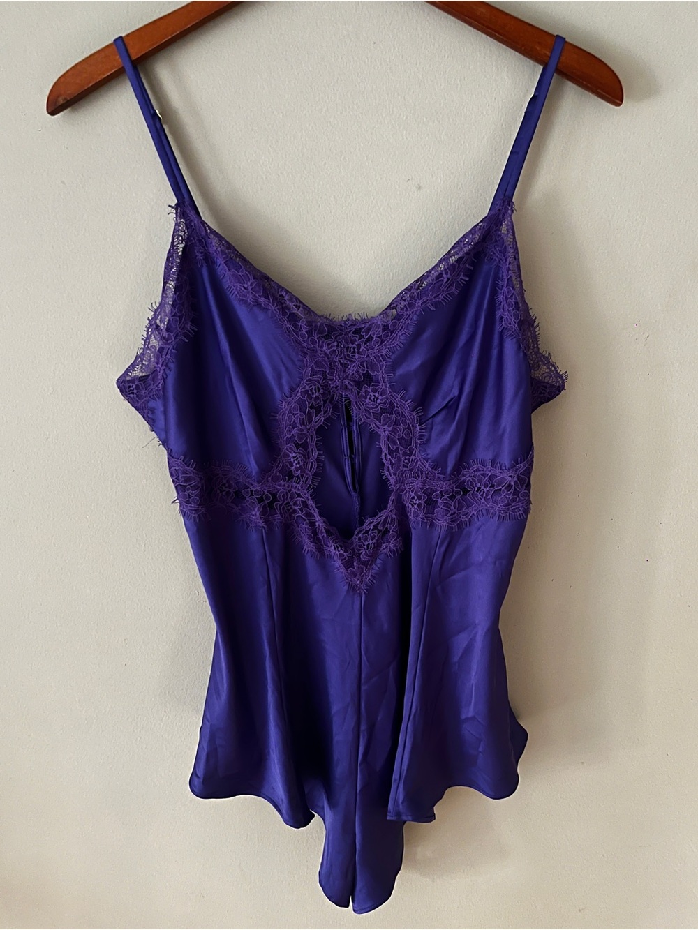 Victoria's Secret Purple Satin Lace-Trim Chemise